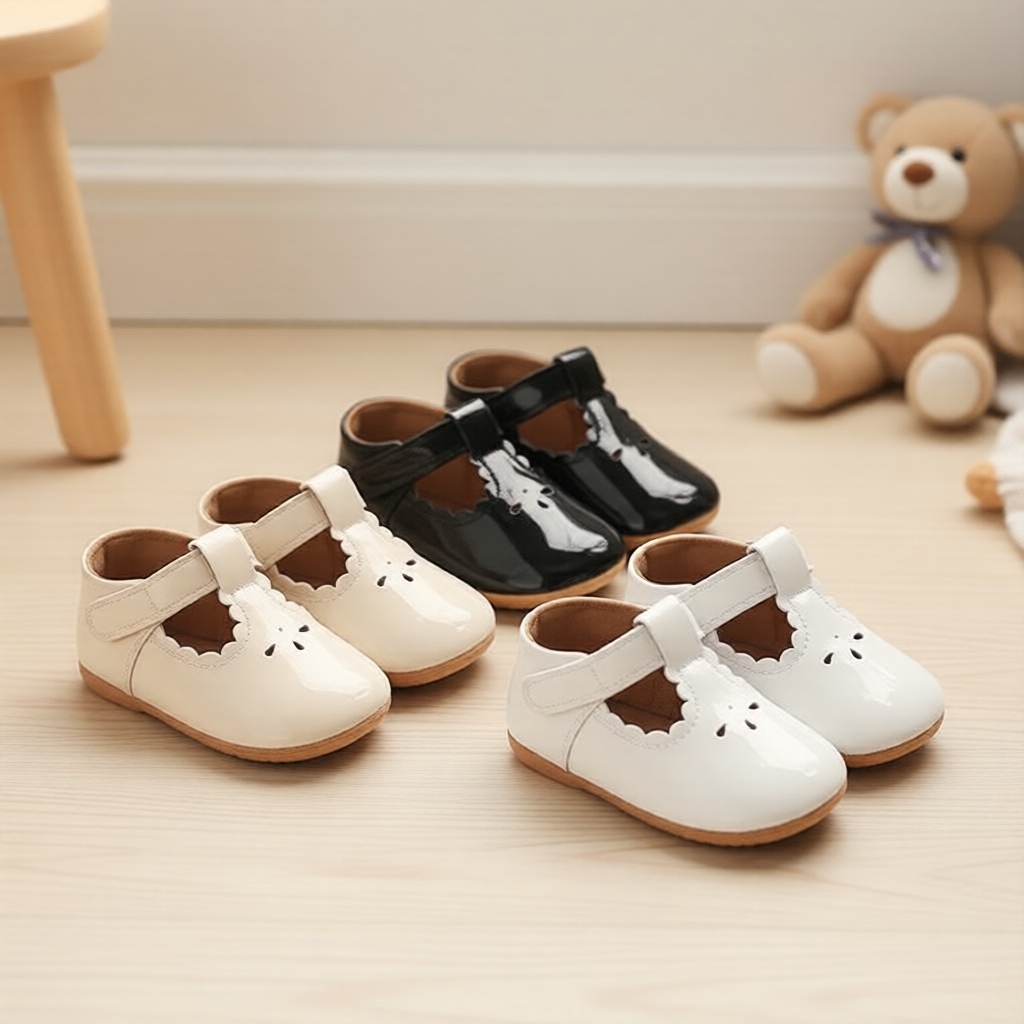  Tênis respirável para menina bebê 0-12 meses, sapatos de festa com solado macio, primavera e outono