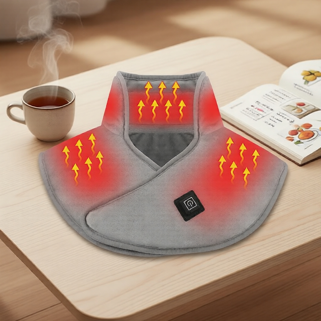 1Pc Manta Elétrica Cinza USB para Aquecimento, Alívio da Dor no Pescoço e Ombros, Multifuncional para Inverno