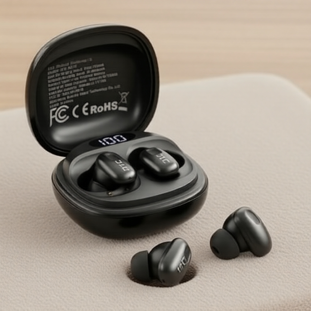 Fones de Ouvido Bluetooth 6.0 HTC NE75 TWS, Tradutor de IA, Cancelamento de Ruído, Visor LED, Microfone Integrado