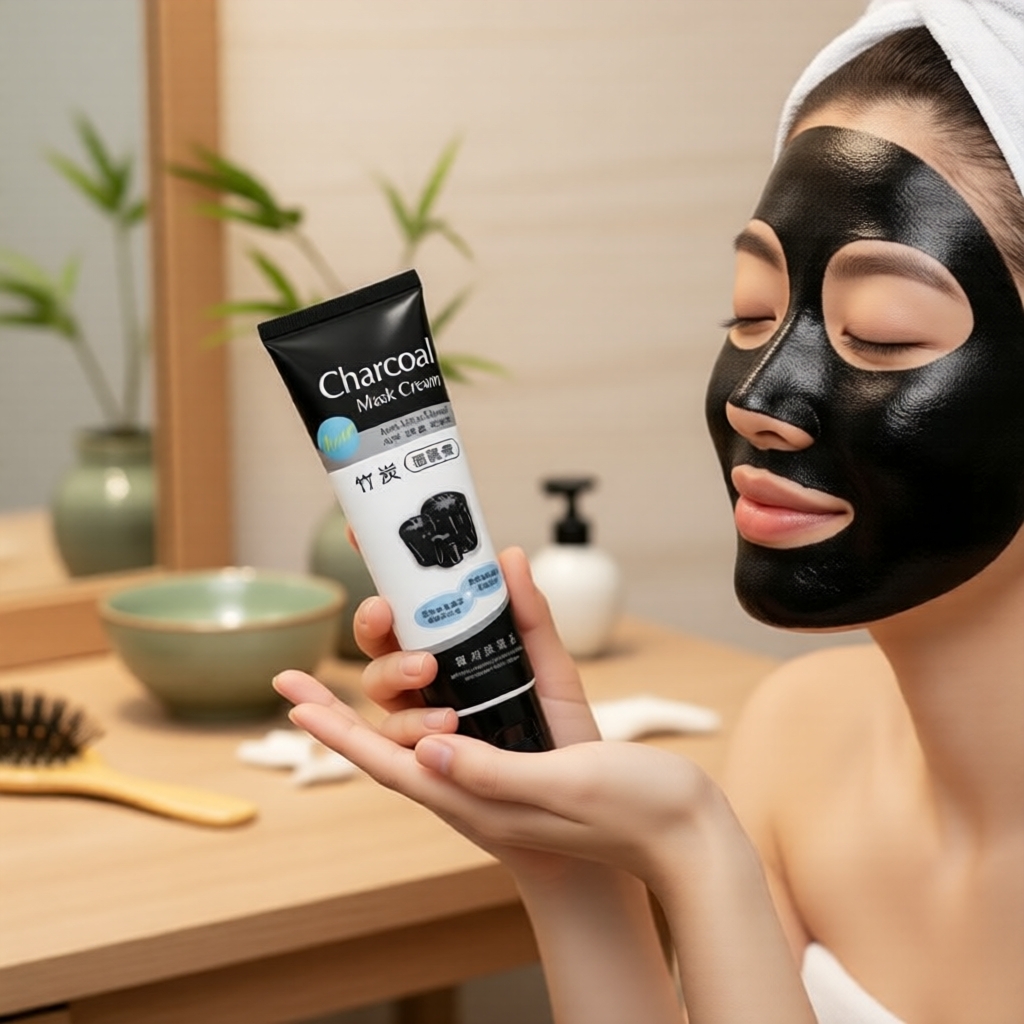Máscara Facial de Carvão de 130 g para Remoção de Cravos - Controle de Oleosidade e Cuidados com os Poros para uma Pele