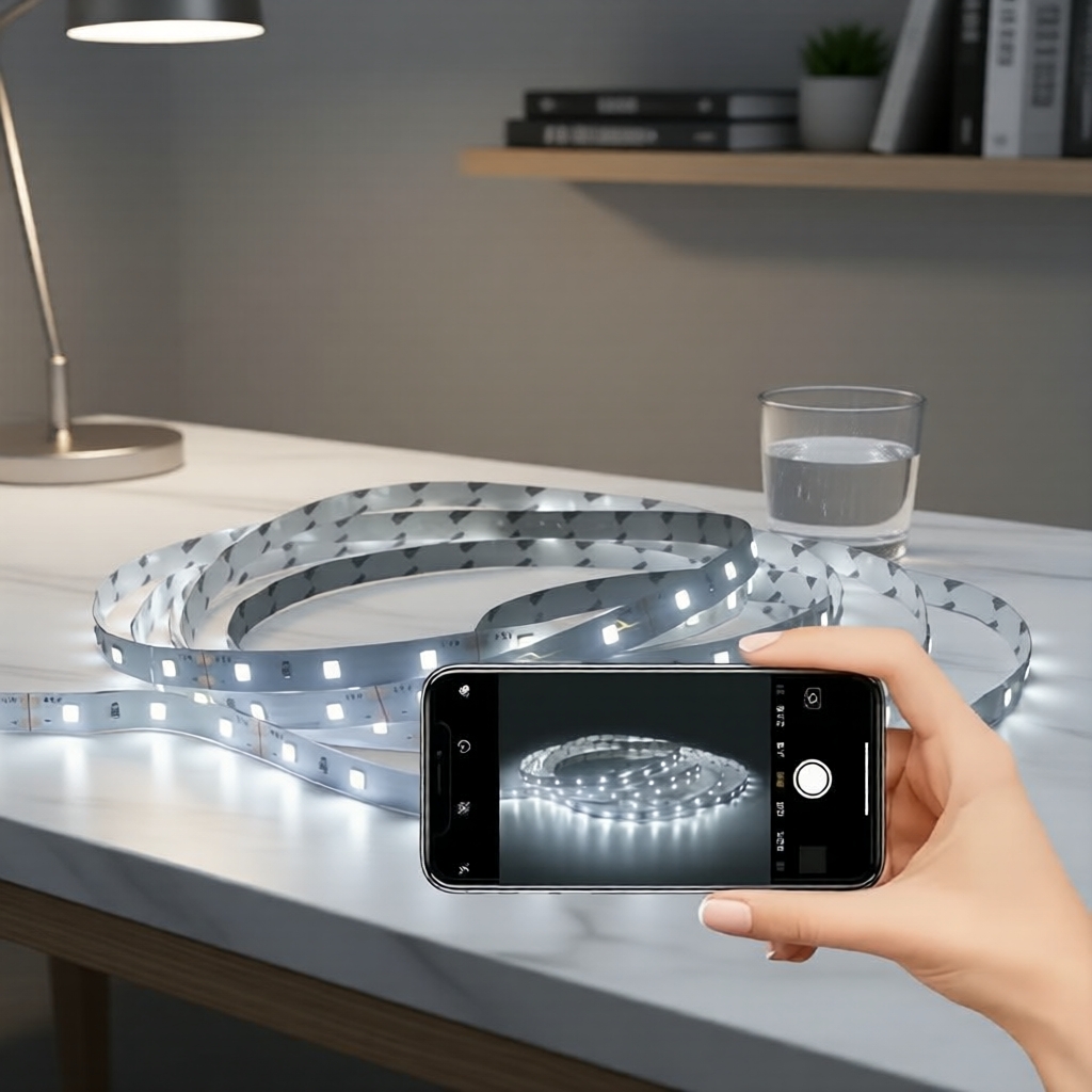 Fita de LED 2835 a pilha com caixa cortável para cozinhas, quartos e TVs – pilhas vendidas separadamente