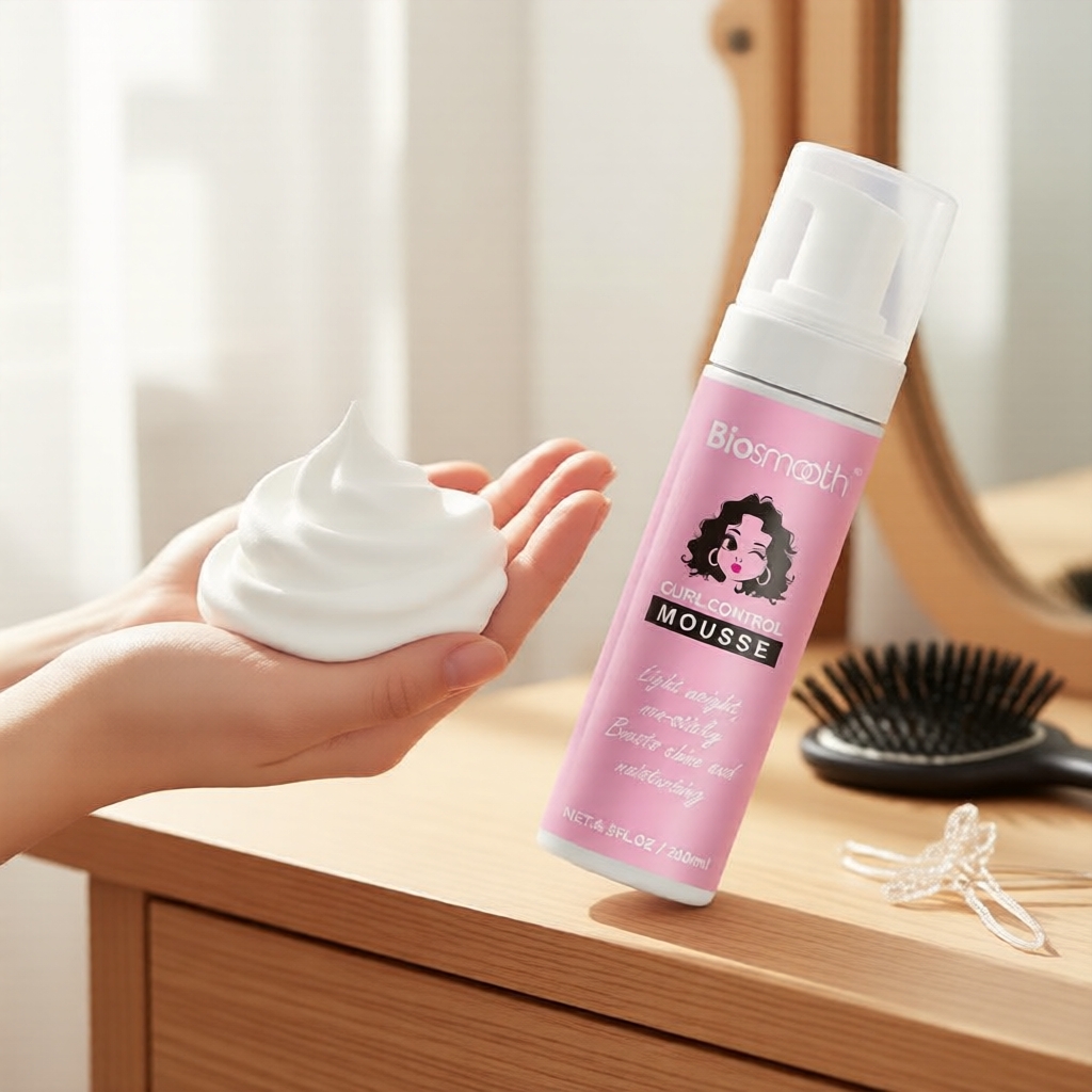 No Frizzy 200 ml Mousse Modeladora para Realçar Cachos, Fixação Leve, Para Cabelos Ondulados e Cacheados