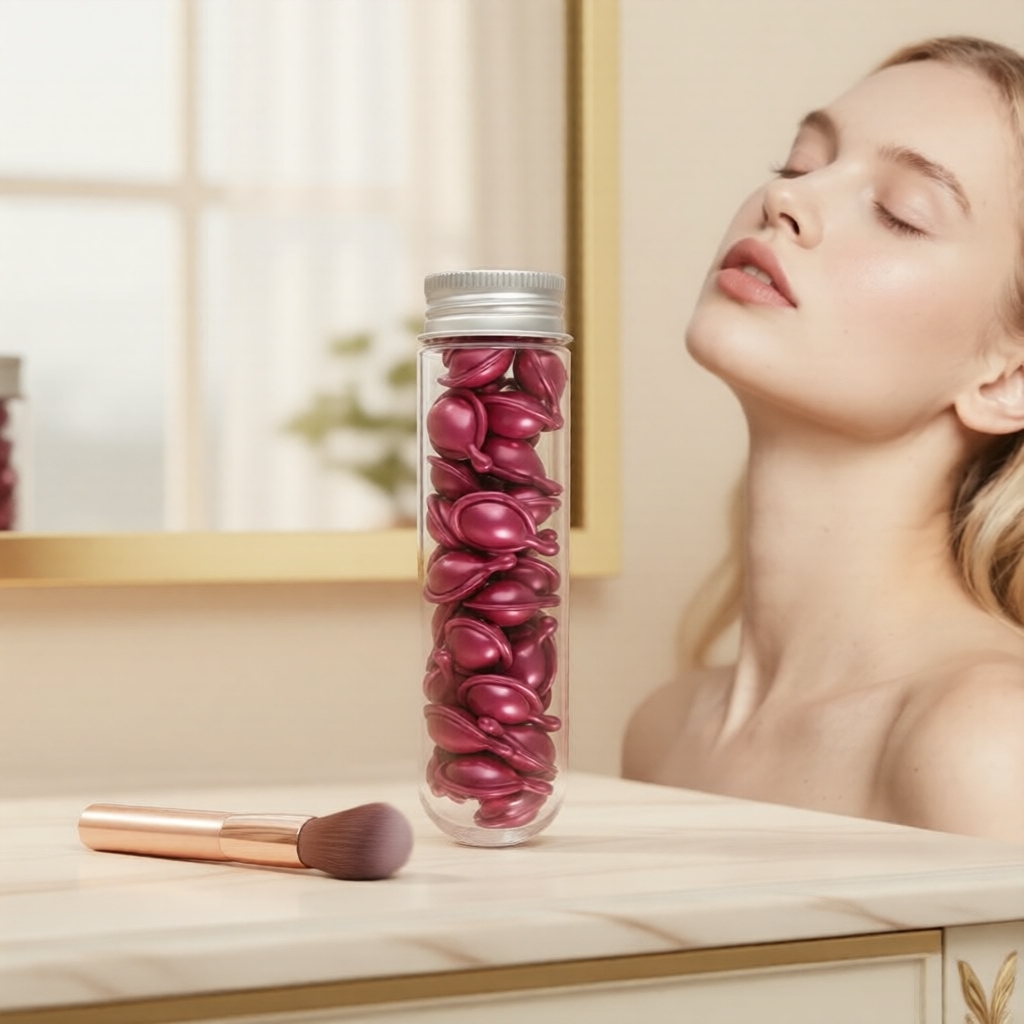 Cápsulas Profissionais de Sérum Facial Hidratante com Glicerina e Gelatina – Clareia, Nutre, Ilumina