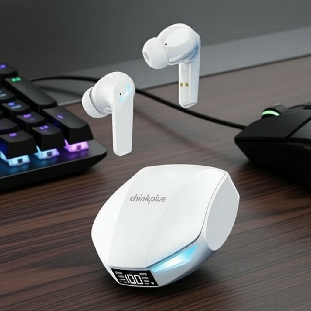  Fones de Ouvido Lenovo Thinkplus XT53 TWS Bluetooth 5.4 à Prova d'Água, com Visor LED, HiFi Stereo, Baixa Latência e