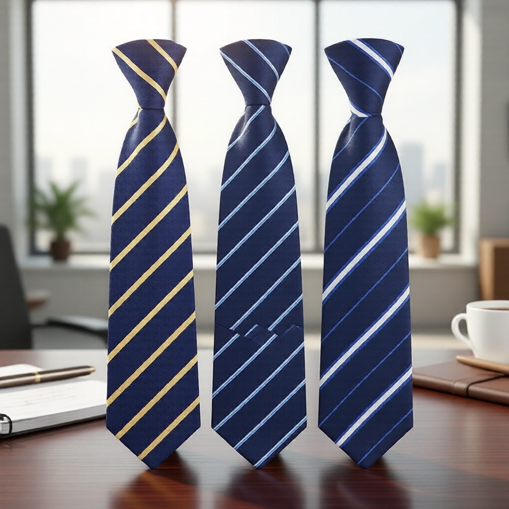 3 peças de gravata formal masculina listrada com zíper, 8 cm, para negócios, entrevista, casamento, festa, escritório