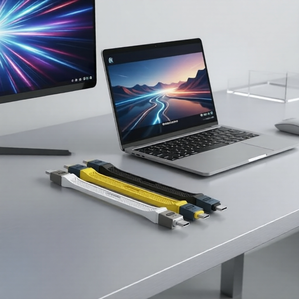 Cabo USB4 Thunderbolt 5, 240W, 8K 60Hz, 80Gbps, USB-C para Type-C Curto, MacBook Pro, Laptop & Power Bank