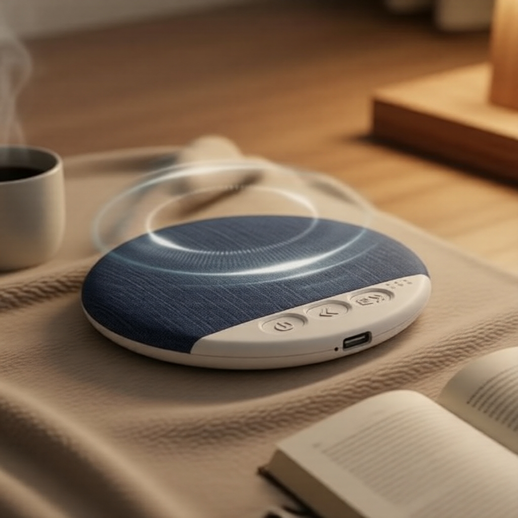 Caixa de som Bluetooth compacta sob o travesseiro, unidade de ruído branco pessoal com áudio próximo, temporizador,