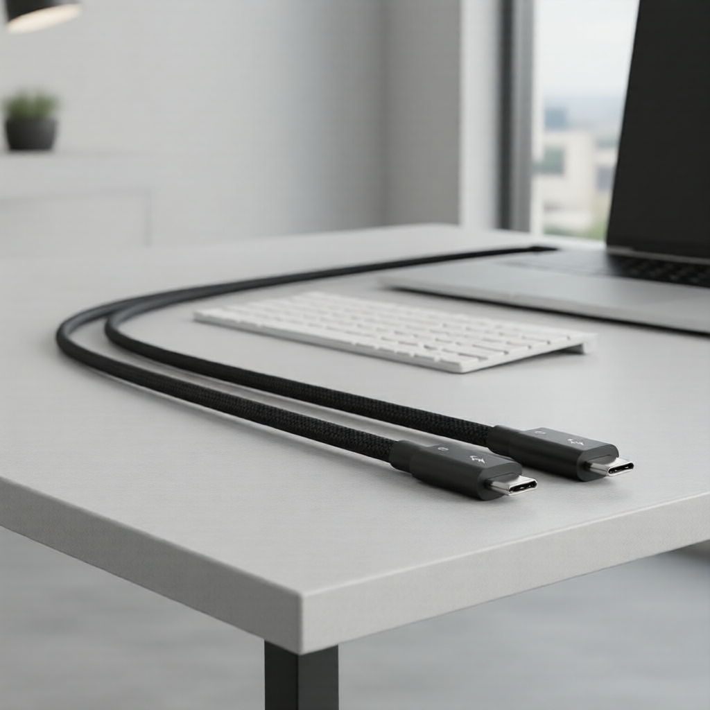 Cabo Thunderbolt 5 USB-C 8K/4K 240W PD3.1: 120 Gbps/80 Gbps, trançado, para iPhone 17 Pro Max e MacBook