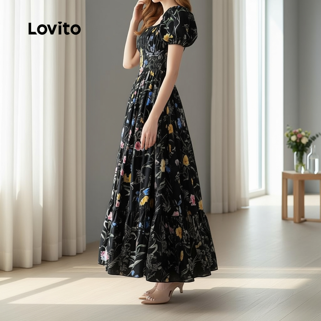 Lovito Vestido Casual Para Mulheres Com Zíper Ideal Para Primavera/verão LBL30115 em Oferta na Shopee