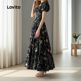 Lovito Vestido Casual Para Mulheres Com Zíper Ideal Para Primavera/verão LBL30115 em Oferta na Shopee