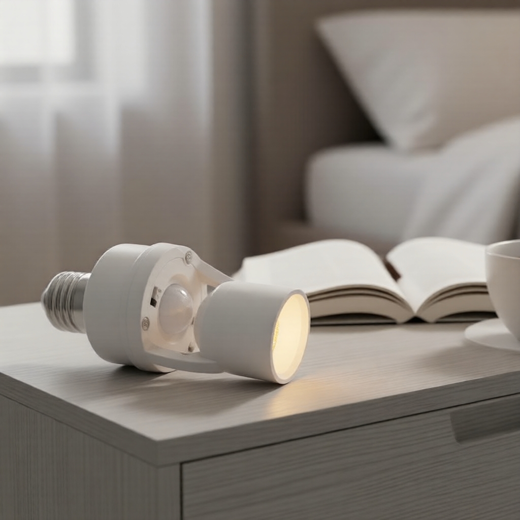 Base de Lâmpada LED Sem Fio E27 com Sensor PIR, Suporte Inteligente Ativado por Movimento AC 110-220V