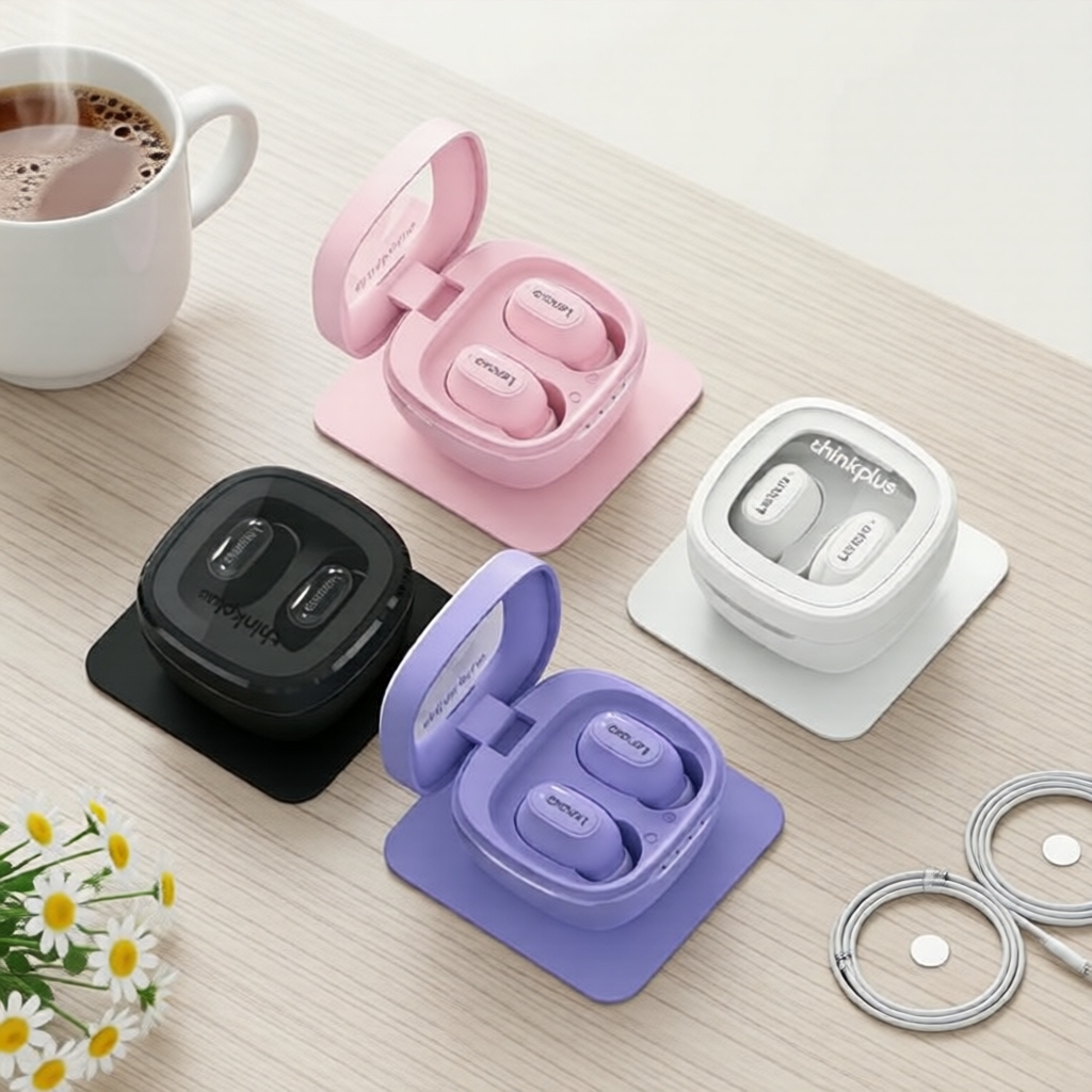Fones de ouvido Lenovo Thinkplus XT62 TWS, Bluetooth 5.3, com cancelamento de ruído ENC, até 20h de reprodução, design à
