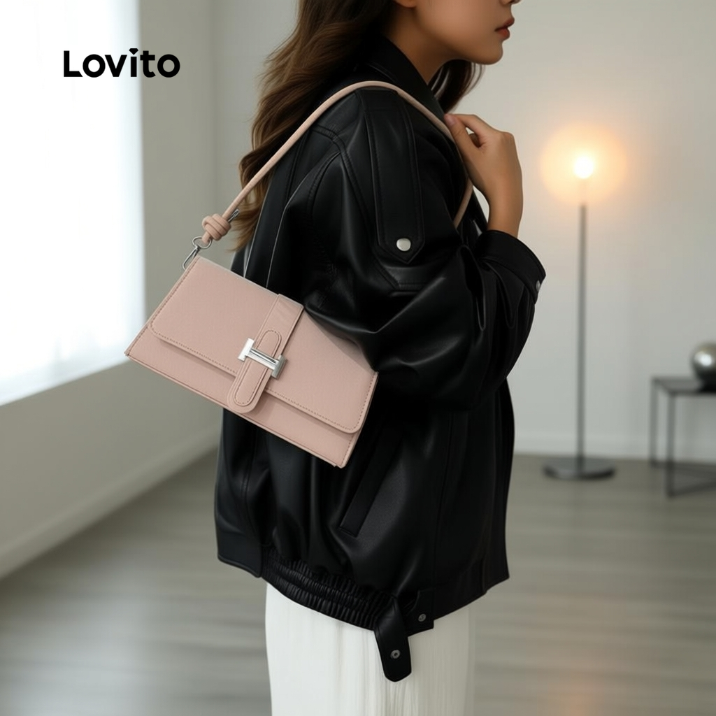 Lovito Bolsa Feminina Transversal Compacta Sofisticada LFA98215 em Oferta na Shopee