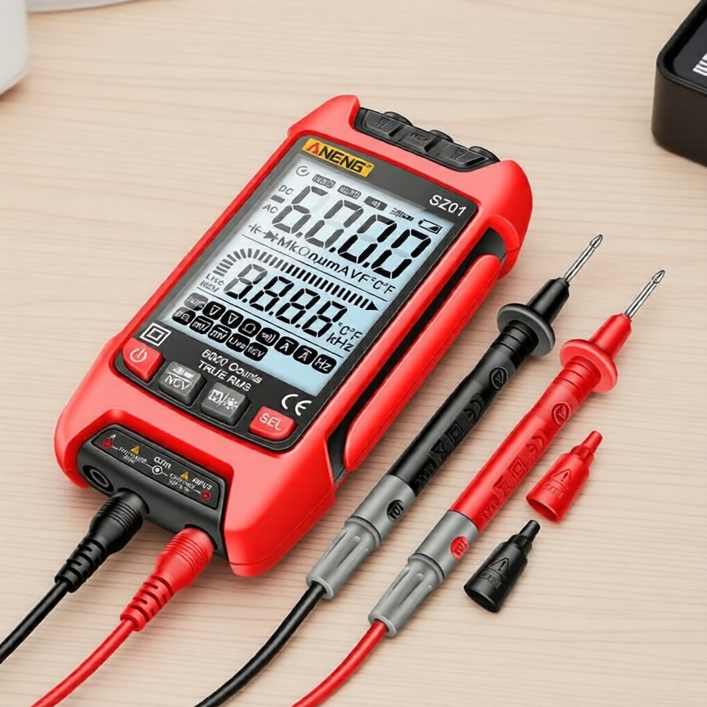 Conjunto Profissional de Multímetro Digital Aneng SZ01: Medidor de Tensão AC/DC, Corrente e Resistência Detector