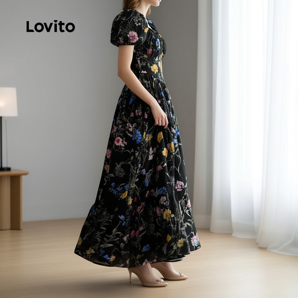Lovito Vestido Casual Para Mulheres Com Zíper Ideal Para Primavera/verão LBL30115 em Oferta na Shopee