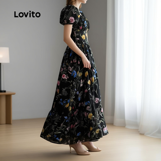 Lovito Vestido Casual Para Mulheres Com Zíper Ideal Para Primavera/verão LBL30115 em Oferta na Shopee