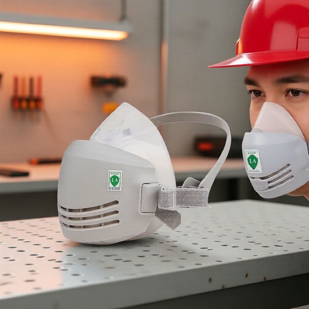 Máscara Respiratória Facial Total em Silicone com Filtros, Proteção contra Poeira, Químicos e Vapores Orgânicos