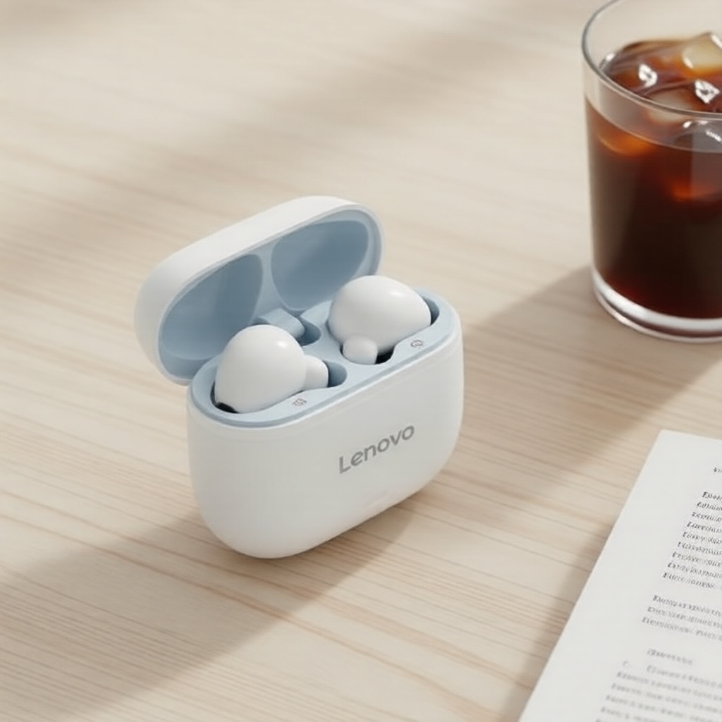 Fones de Ouvido Gamer Sem Fio Lenovo EA175 (Branco) - Bluetooth 5.4, Som Estéreo HD, Baixa Latência, Cancelamento de