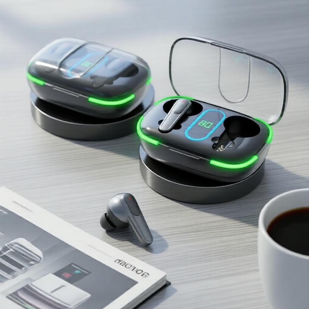 Fones de Ouvido Bluetooth Sem Fio Pro70: Fones intra-auriculares Bluetooth com longo alcance, display digital, HiFi