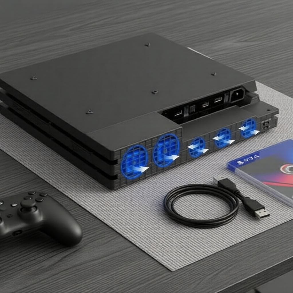 Suporte de Refrigeração Durável para PS4 com Ventilador para Console Sony PlayStation 4/Pro/Slim