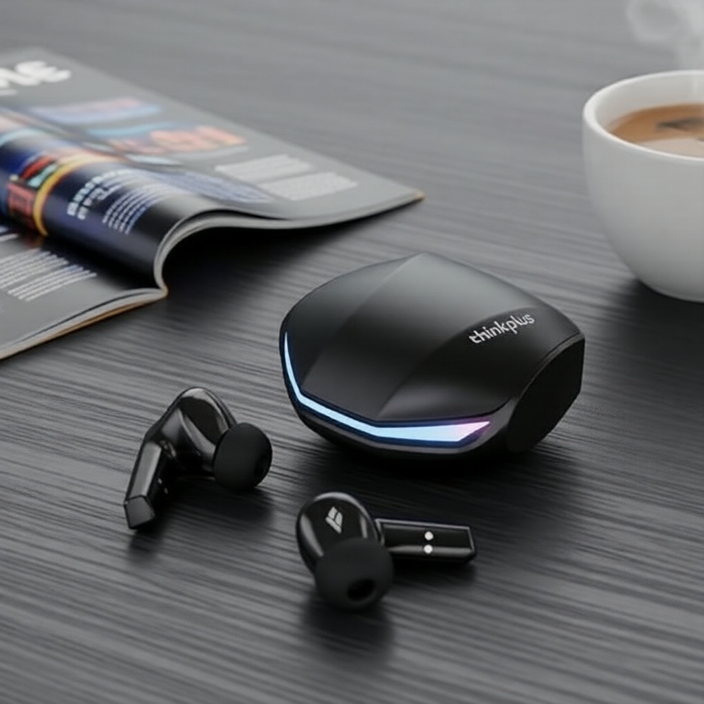 Lenovo GM2 PRO Fones de Ouvido Gamer: Som HiFi, Bluetooth, Luz LED, Bateria para o Dia Todo e Conexão Multi-Dispositivos