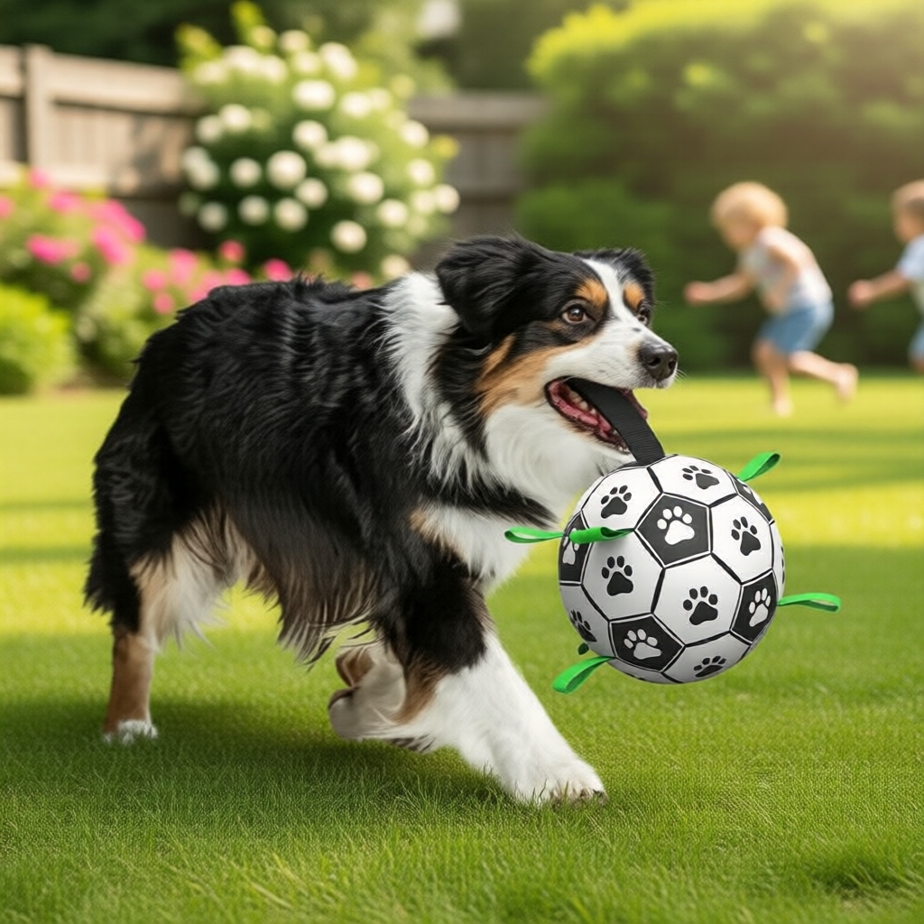 Brinquedo Interativo de Futebol para Border Collies e Labradores - Suprimentos de Treinamento de Pet Resistente à
