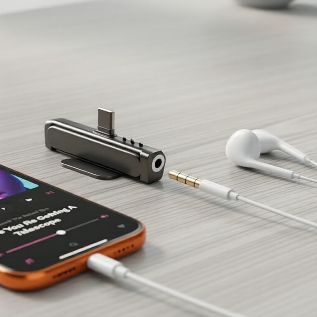 Adaptador Fonken USB-C para Áudio de 3,5 mm com Conector Fêmea para Fone de Ouvido, Dock Dobrável para Celular