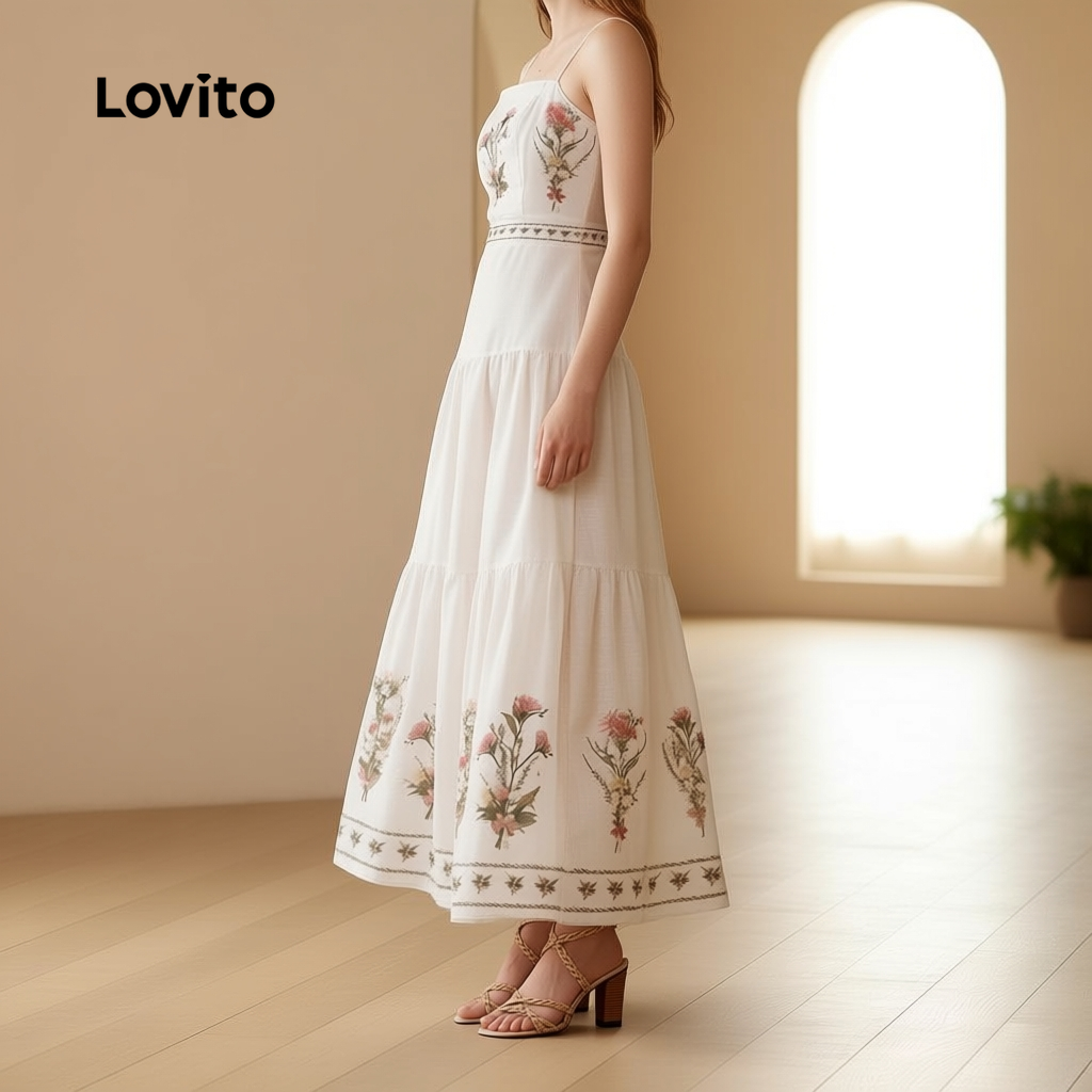Lovito Refine Vestido Casual Feminino para Primavera/Verão LBL30167 em Oferta na Shopee
