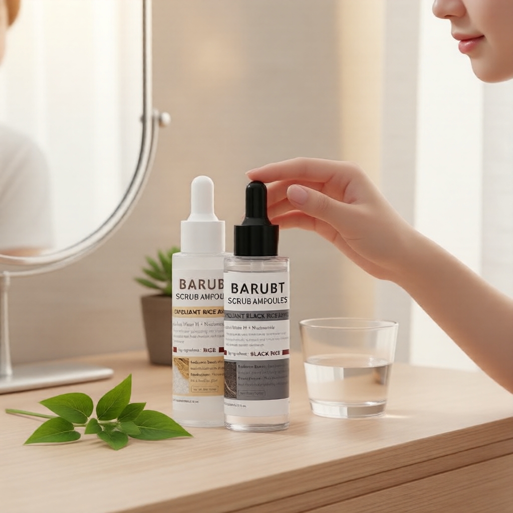 Esfoliante de Ampola de Arroz BARUBT – Esfoliante Suave para Rosto e Corpo, Desbota Pele Morta e Ilumina o Tom