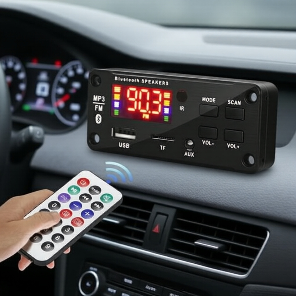 Placa de Atualização de Alto-falante DIY: Amplificador Bluetooth Classe D 6-12V DC, Controle Remoto, Cabos de