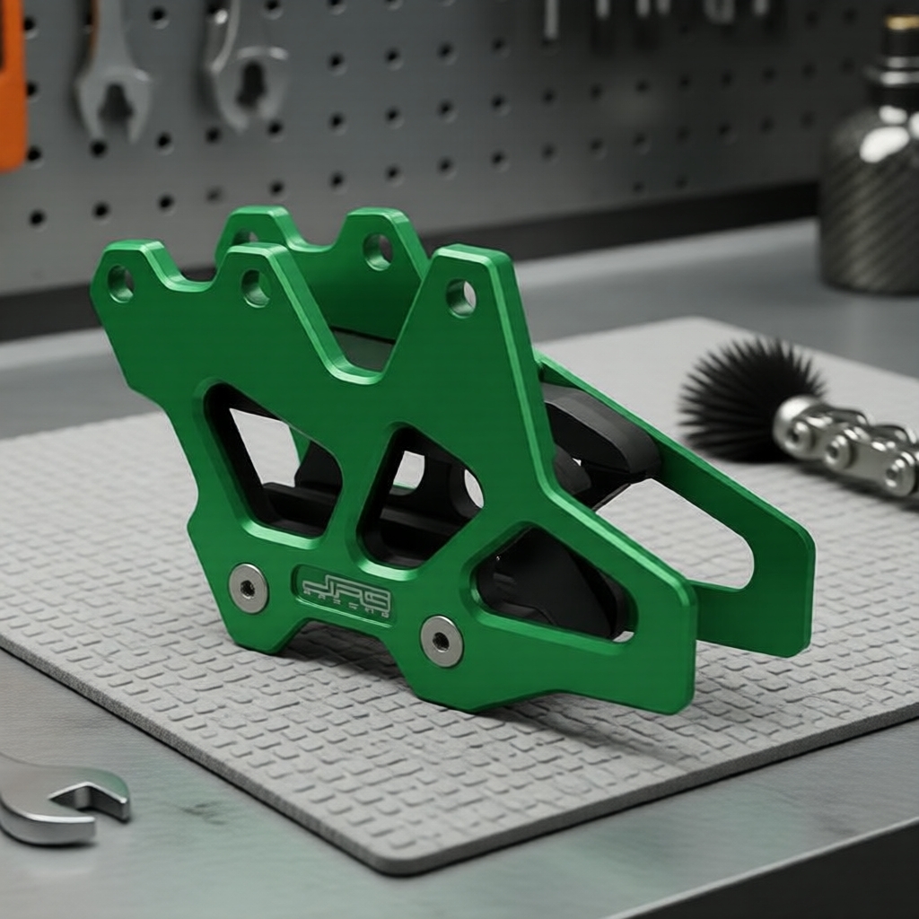 Guia de Corrente Kawasaki KX250F/KX450F/KX250/KLX450R – Protetor Traseiro CNC, Verde, 2009-2020