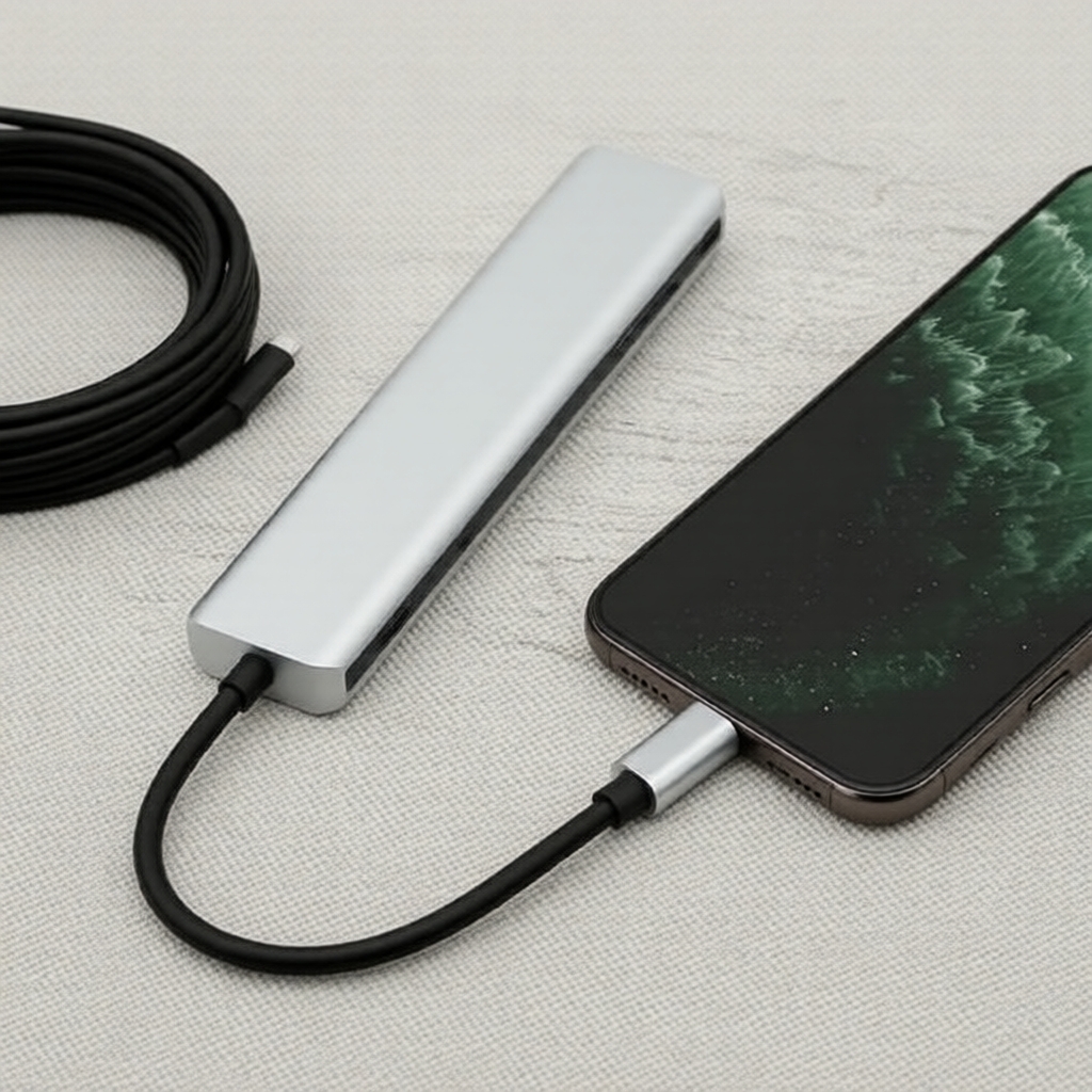 Hub USB-C 7 em 1 para MacBook com HDMI, Power Delivery e leitor de cartões SD/TF
