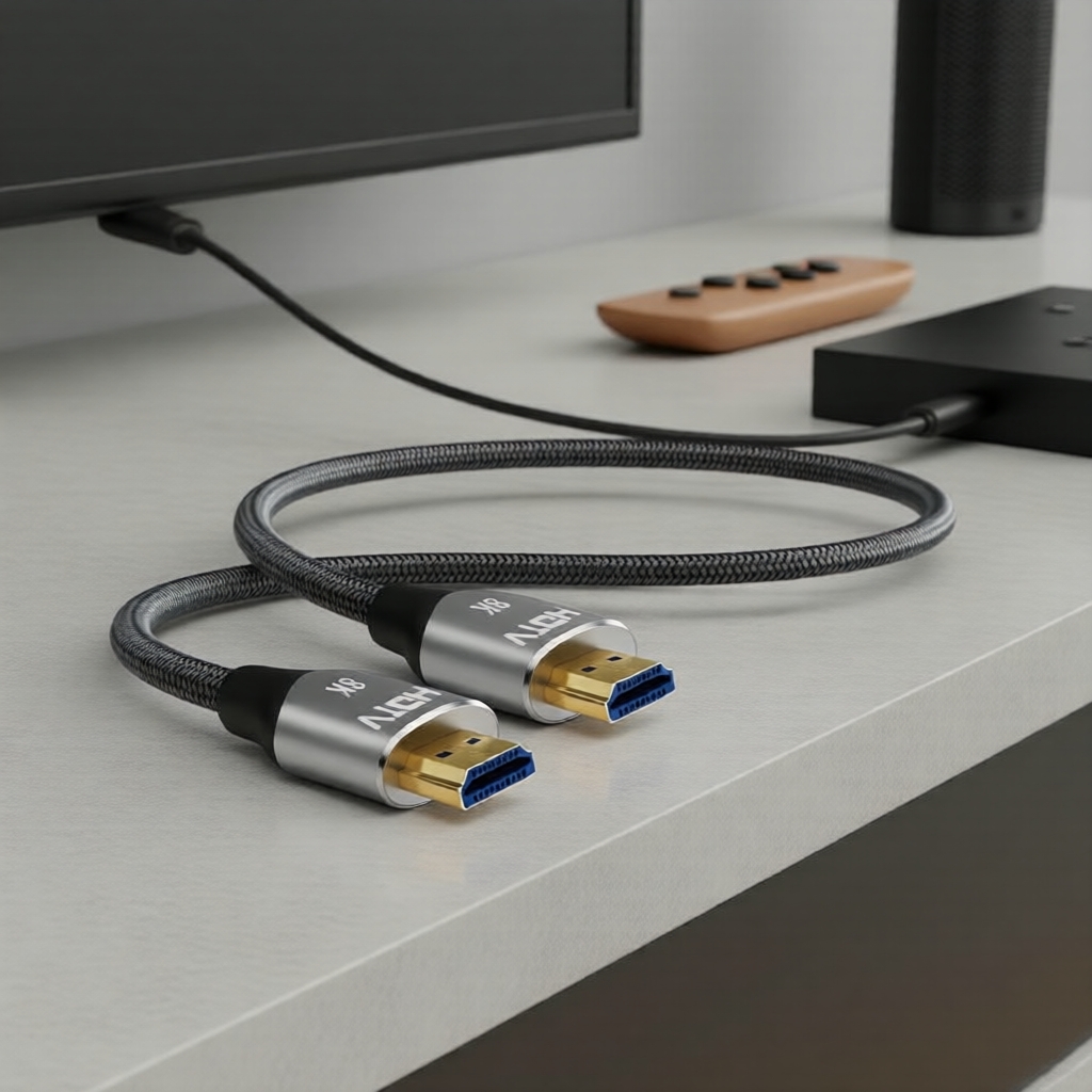 Cabo HDMI 2.1 5M Alta Velocidade 8K 60Hz 4K 120Hz HDR 48Gbps Pro Adaptador para PS5 Xbox Sony TV