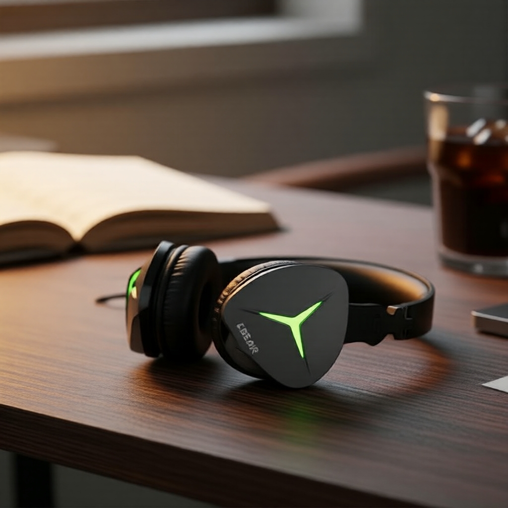 KBEAR Venus Fones de Ouvido Gamer com Fio USB-C 10mm, Latência Ultra-Baixa DSP, Iluminação LED, Chamada em HD e Ajuste