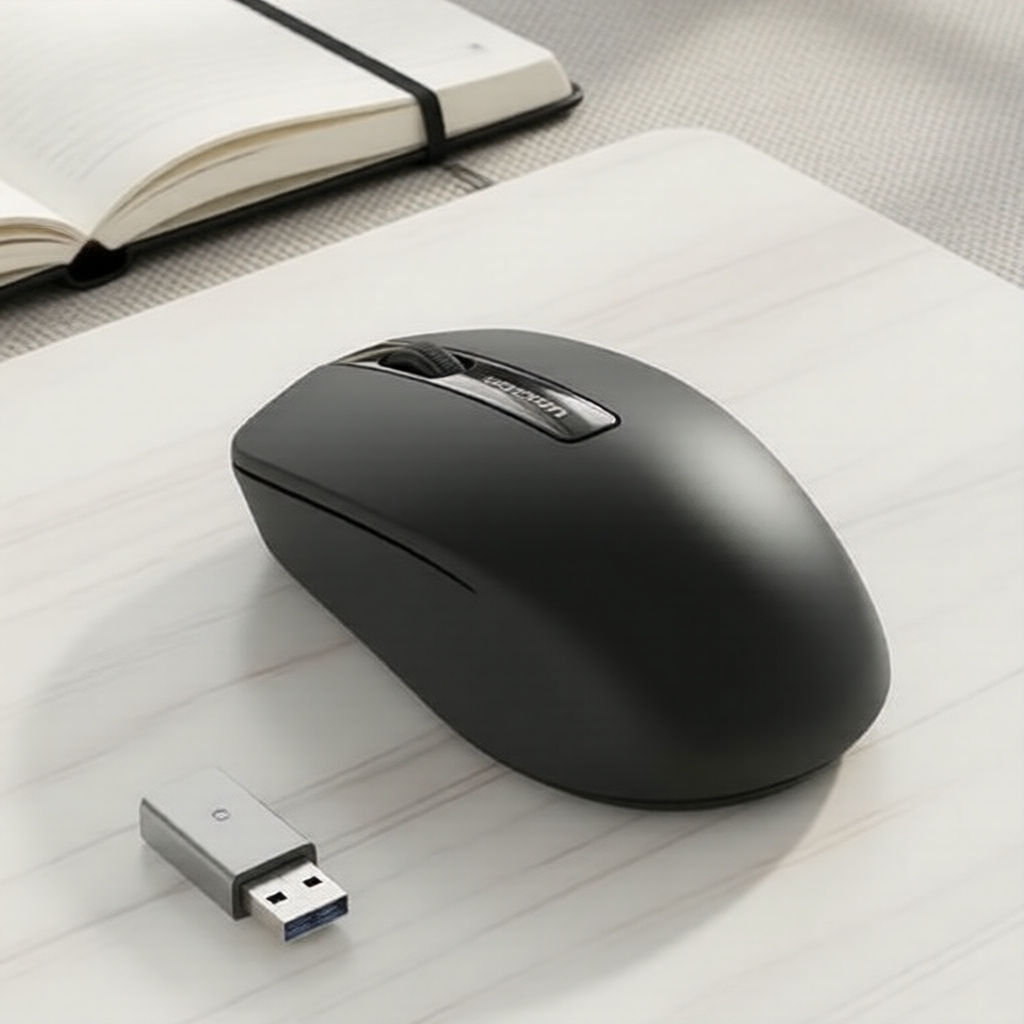 Mouse de Computador Preto Vention, 1200 DPI, Ergonômico, ABS, compatível com Windows e Mac OS