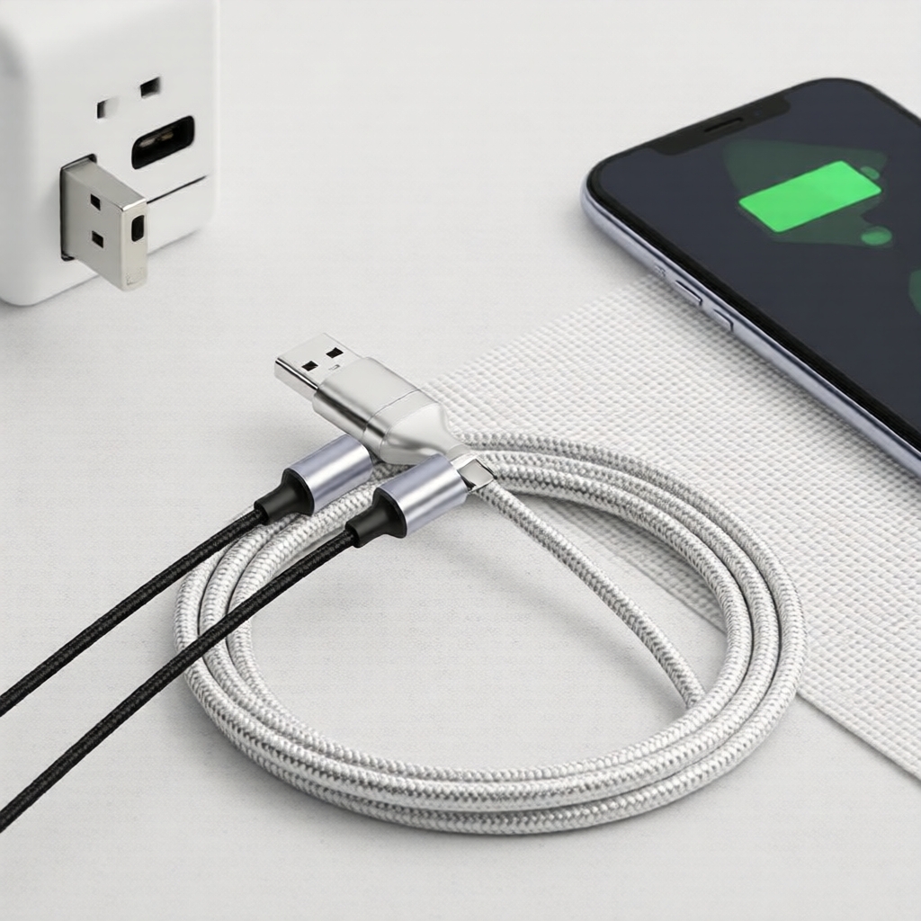 Cabo USB Tipo-C 3A de Alta Velocidade para Samsung, iPhone, Huawei, Xiaomi, Redmi, OnePlus