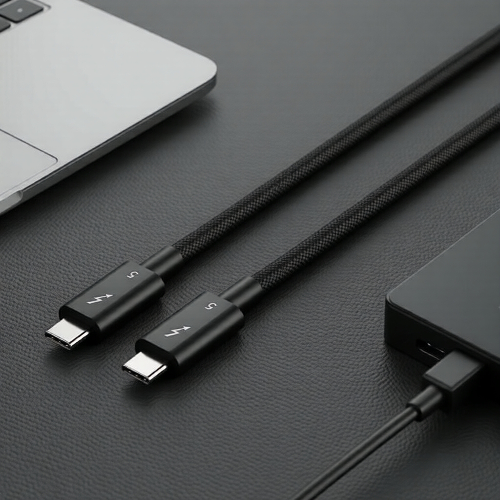 Cabo Thunderbolt 5 USB-C 240W PD3.1: 120Gbps/80Gbps, 8K/4K, trançado, para iPhone 17 Pro Max e todos os dispositivos