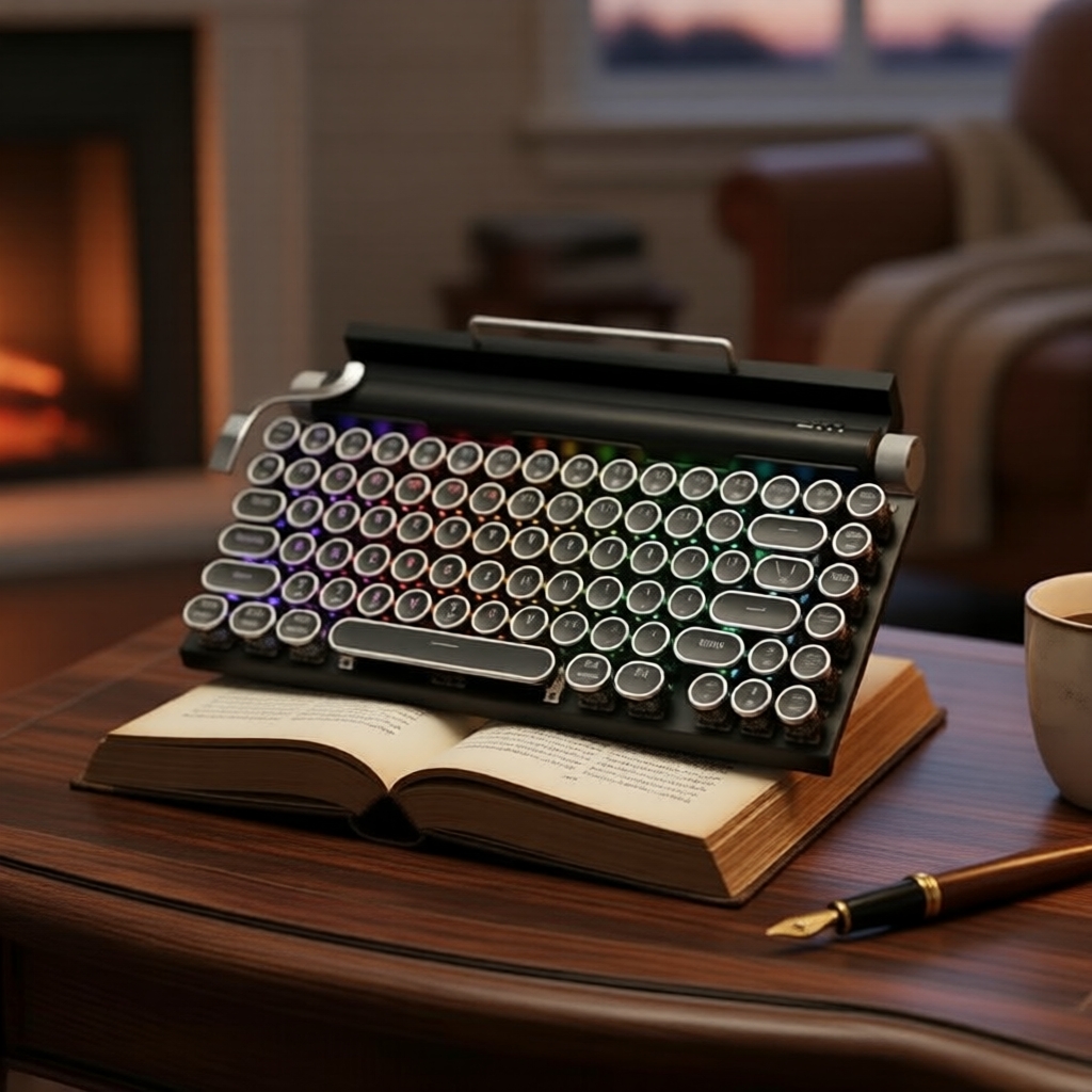 Teclado Mecânico Mini Wireless para iPad, Tablets e Smartphones