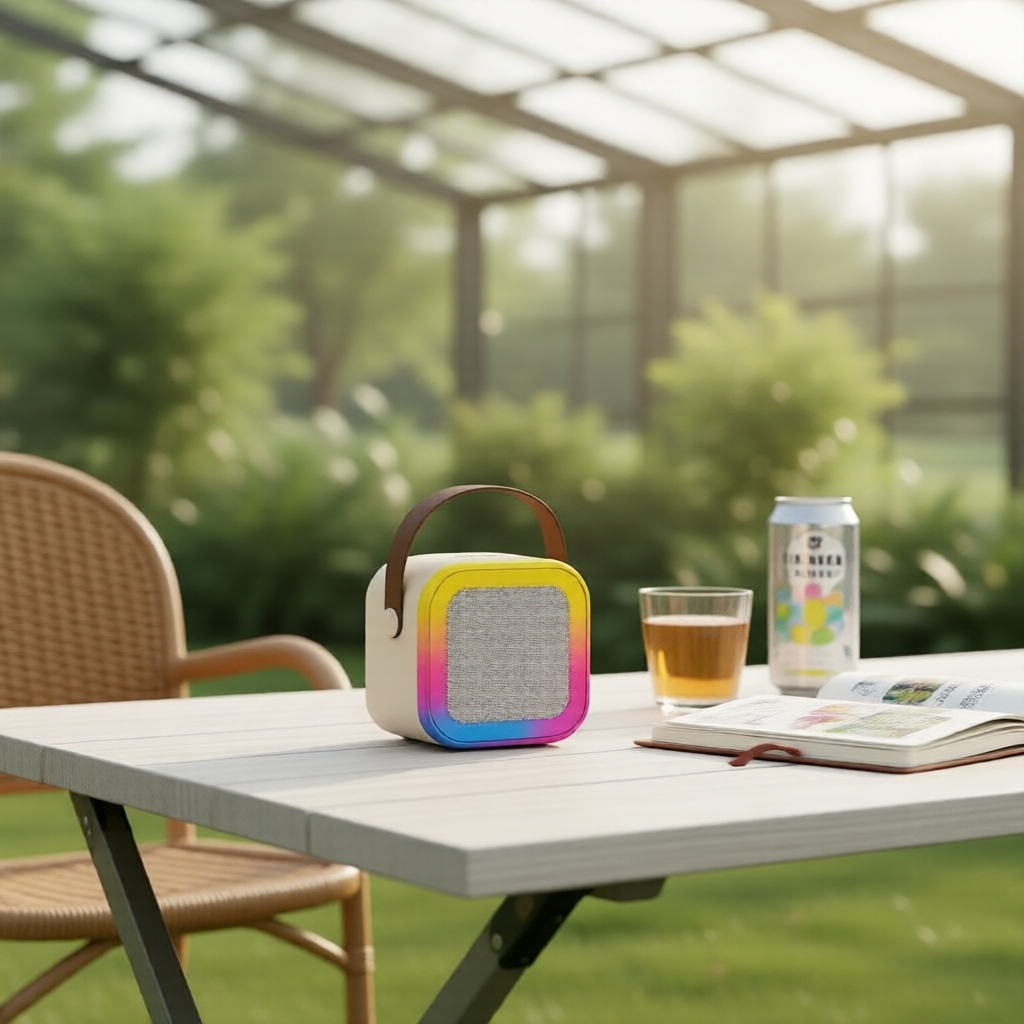 Caixa de Som Bluetooth K12 com Microfone, Perfeita para Karaokê em Casa e Transmissões ao Ar Livre
