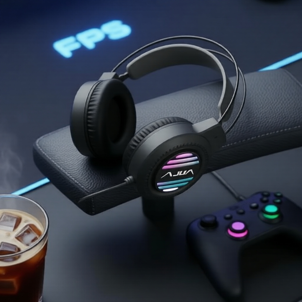 Fone de ouvido gamer com cancelamento de ruído AULA S606, Bluetooth, arco flutuante, iluminação RGB, conforto