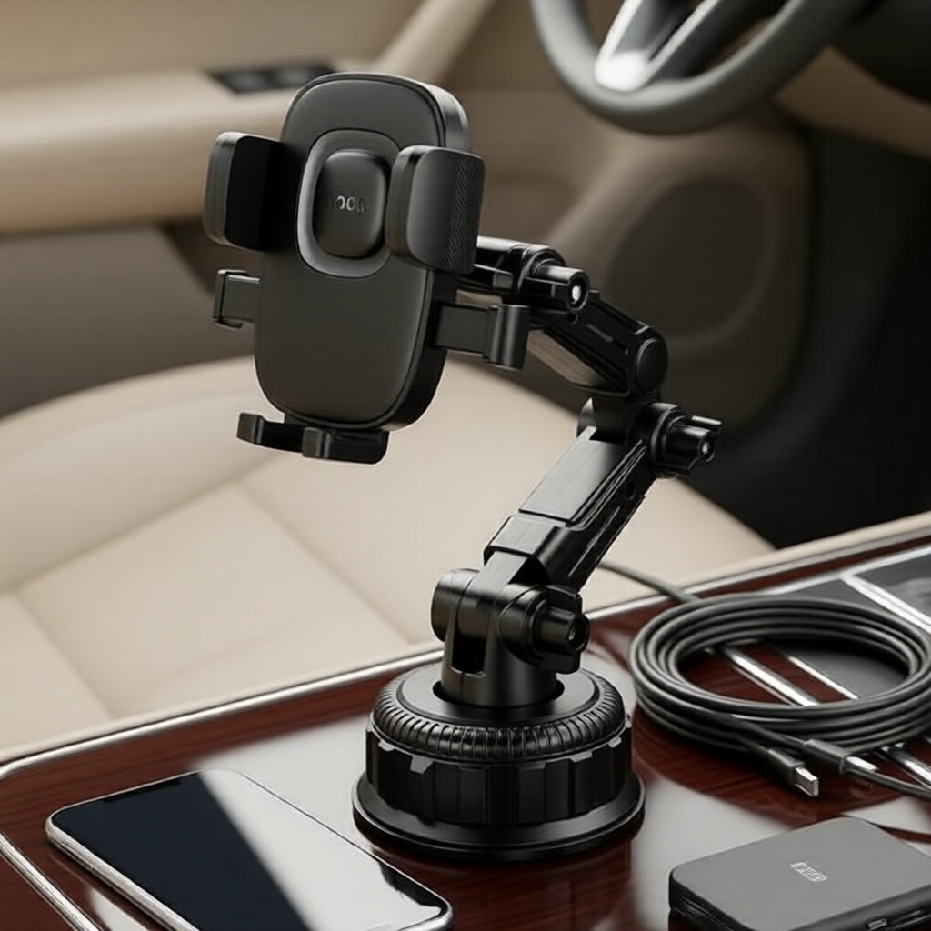 Suporte universal de ventosa para painel central de carros para celulares de 4,5 a 7 polegadas, suporte articulado懒人支架
