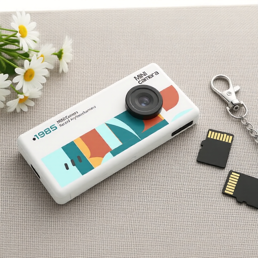 Chaveiro Câmera Digital com Slot para Micro SD, Vídeo, Amuleto para Bolsa, Para Iniciantes, Adolescentes e Adultos,
