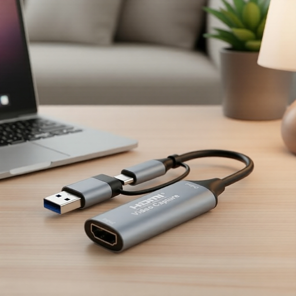 Placa de captura de vídeo USB 2.0 4K 1080p HDMI para USB-C/USB-A