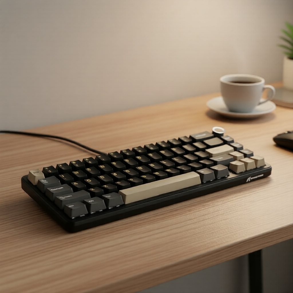 Teclado Mecânico de 66 Teclas Attack Shark X66, Tri-Modo, RGB, Troca a Quente, Knob CNC 3000mAh, Compatível com PC e Mac
