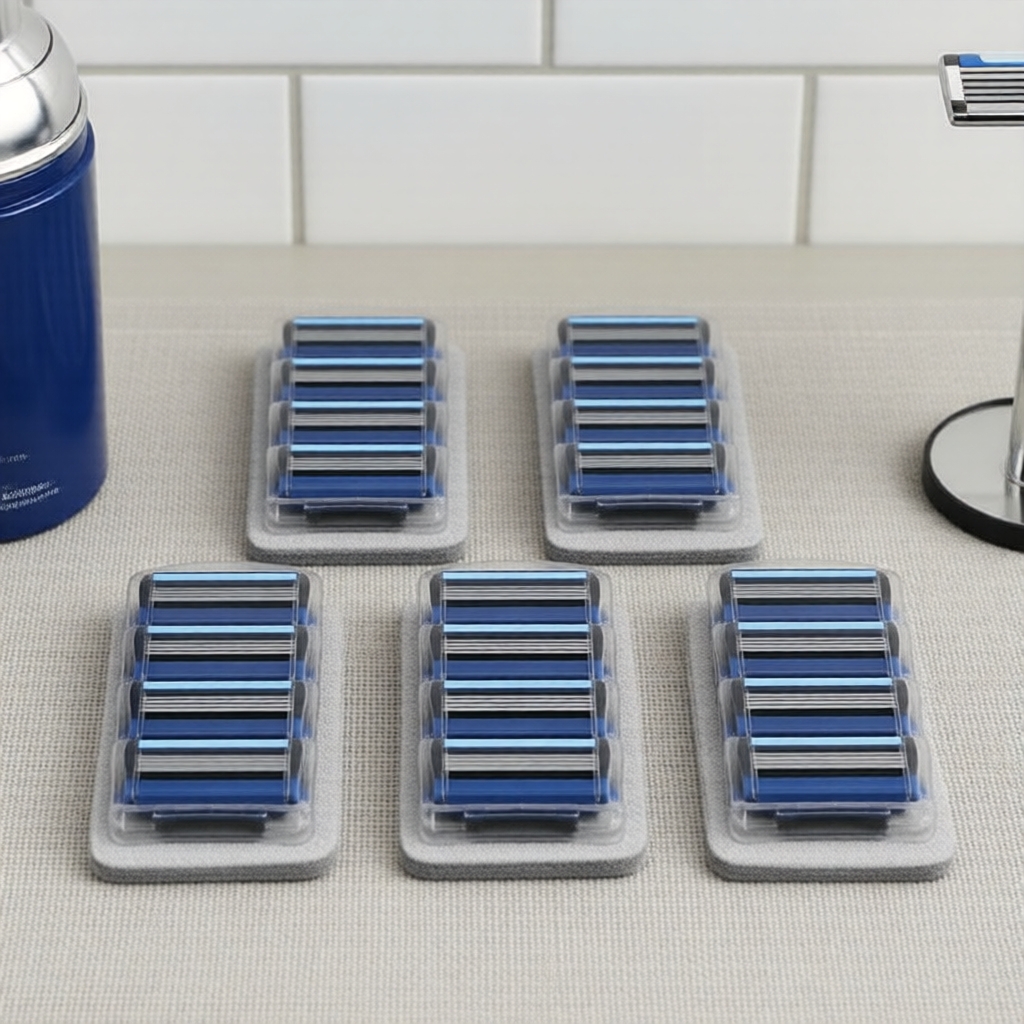 Lâminas de barbear masculinas de 5 camadas, 16 lâminas de aço inoxidável, cartucho de lâminas múltiplas, reutilizável