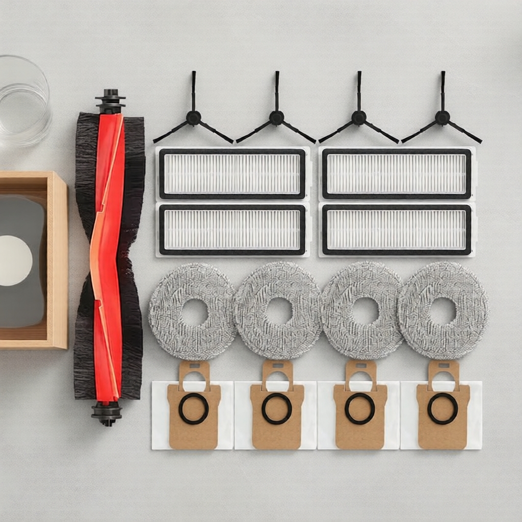 Peças para Robô Aspirador Xiaomi X20 Max/X20 Pro: Escova Principal, Escovas Laterais, Filtros, Panos de Limpeza e Tampas