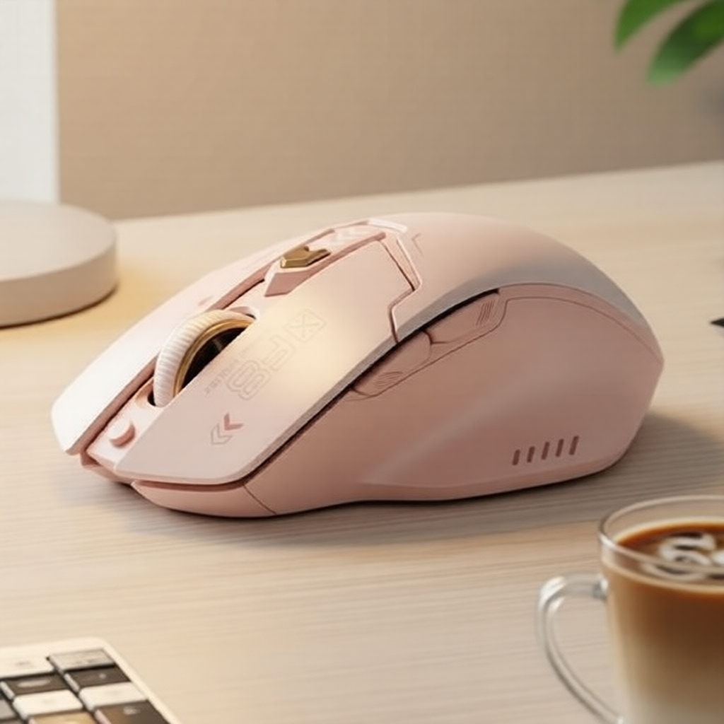 Mouse Sem Fio Inphic F8 II 2.4G para Meninas, Clique Silencioso, Visor de Energia, Recarregável
