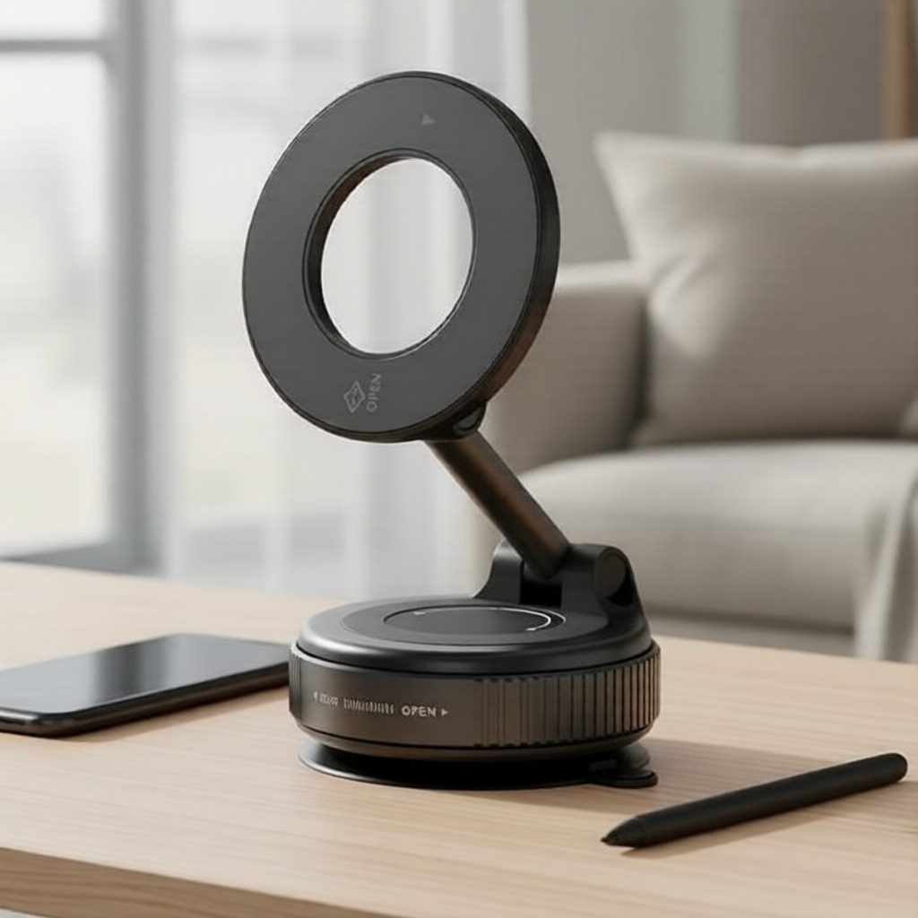 Suporte Magnético Dobrável para Celular com Ventosa 360° para Painel de Carro e Mesa