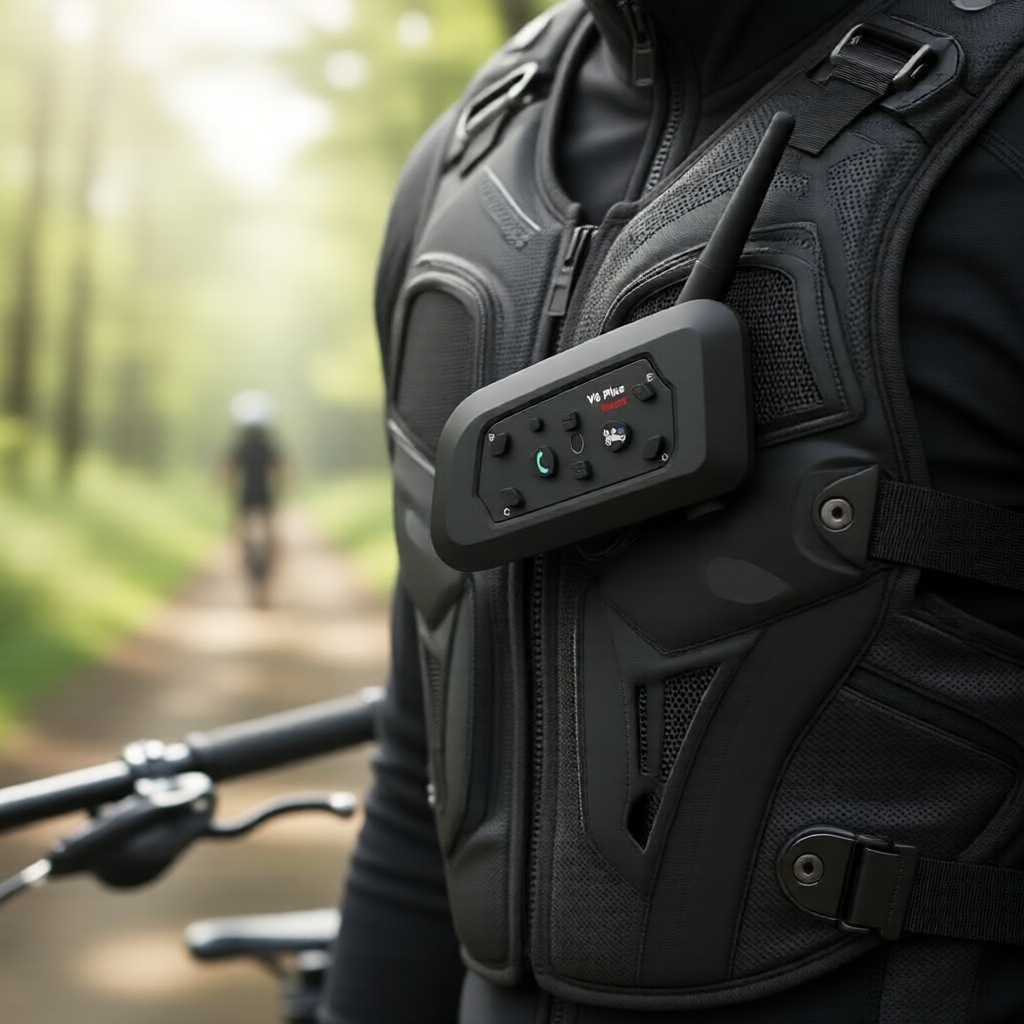 V6 PLUS Fone de Ouvido Bluetooth para Capacete de Motocicleta, Intercomunicador Full Duplex 6 Viajantes, Alcance de