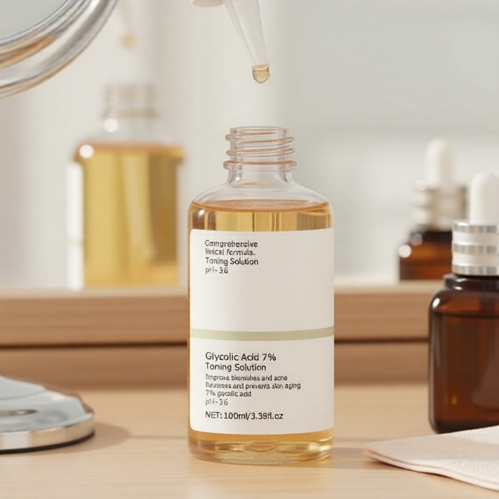 100ml Tônico Esfoliante de Ácido Glicólico 7% - Ajuda a Reduzir Acnes, Hidratar e Revitalizar a Pele Cansada